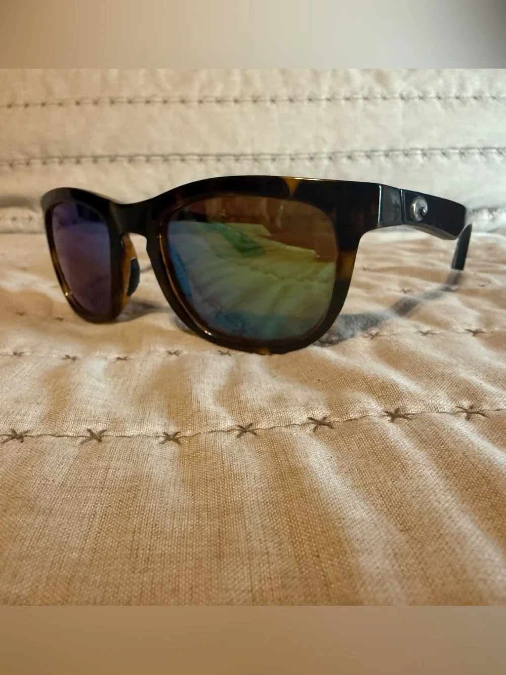 Costa Copra Tortoiseshell Frame Sunglasses with Blue-Green Mirrored Lenses